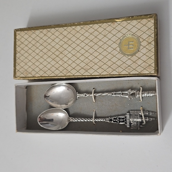 Zürich Elegance: Antique 800 Silver Gothic Souvenir Spoon Set